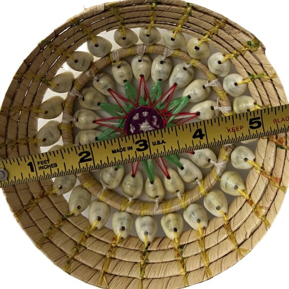 Handmade Seashell Trinket Dish / Cowrie Basket - Picture 5 of 5